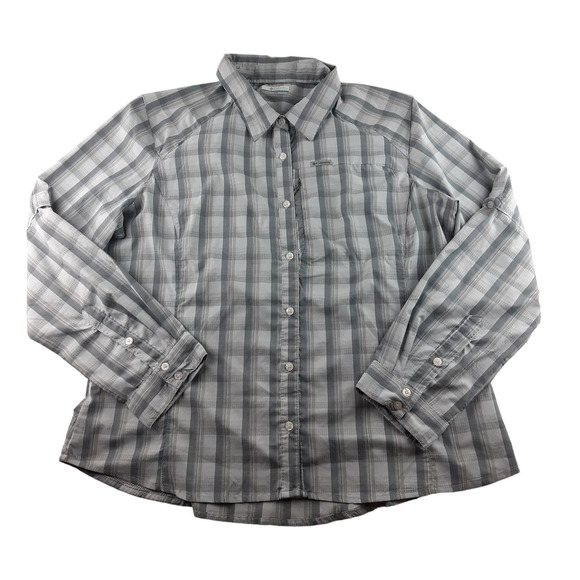 Columbia Other - Columbia Mens Gray Blue Plaid Vented Button Down Shirt Outdoors XXL 2XL